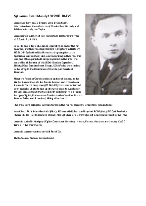 A preview of a PDF biography for Moody, James Revill